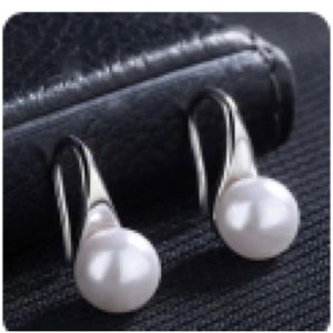 Studiogemz Sterling Silver and white Pearl tear drop earrings. NWOT